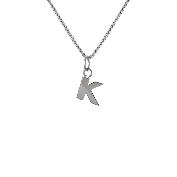 Edge Only K Letter Pendant in sterling silver