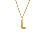 Edge Only L Letter Pendant in 18ct gold vermeil