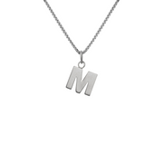 Edge Only M Letter Pendant in sterling silver
