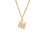 Edge Only M Letter Pendant in 18ct gold vermeil