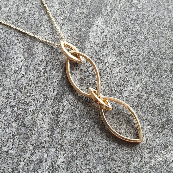 Edge Only Marquise Double Slice Pendant in 14 Carat Gold