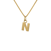 Edge Only Men's N Letter Pendant in 18ct gold vermeil box chain