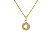 Edge Only Men's O Letter Pendant in 18ct gold vermeil box chain