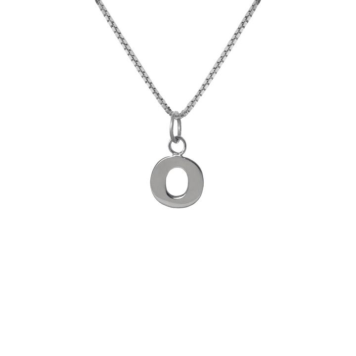 Edge Only O Letter Pendant in sterling silver