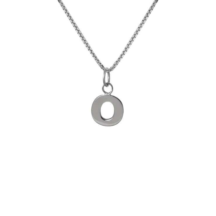 Edge Only O Letter Pendant in sterling silver