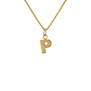 Edge Only Men's P Letter Pendant in 18ct gold vermeil box chain
