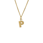 Edge Only P Letter Pendant in 18ct gold vermeil