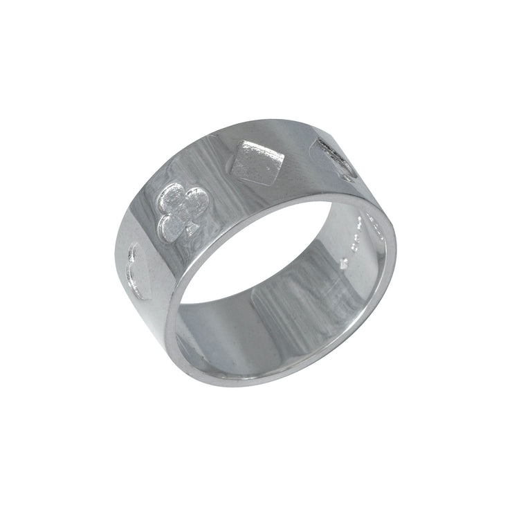 Edge Only Poker Ring in sterling silver