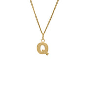 Edge Only Q Letter Pendant in 18ct gold vermeil