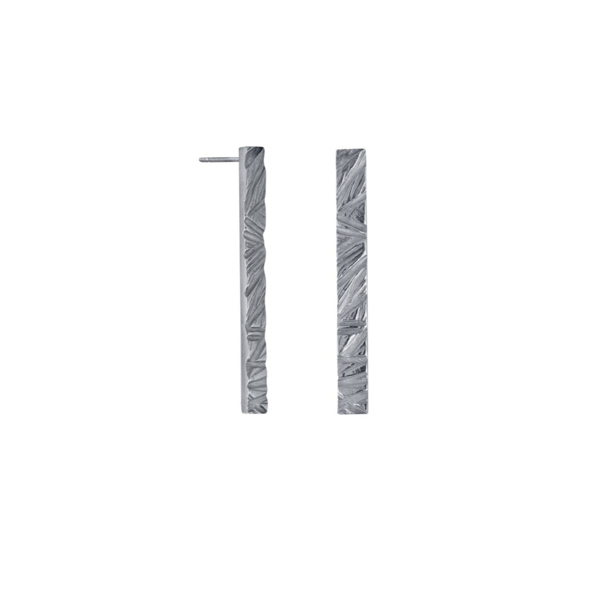 Edge Only  Rugged Bar Earrings in recycled sterling silver