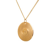 Edge Only Vinyl Pendant 18ct gold vermeil A side angle