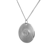Edge Only Vinyl Pendant Sterling silver A side angle