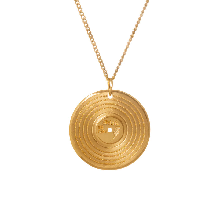 Edge Only Vinyl Pendant 18ct gold vermeil A side