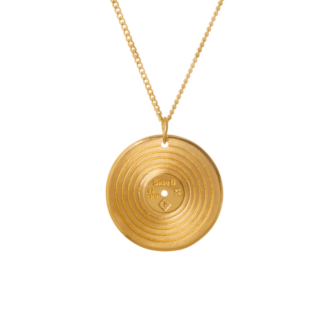 Edge Only Vinyl Pendant 18ct gold vermeil B side