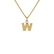 Edge Only Men's W Letter Pendant in 18ct gold vermeil box chain