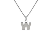 Edge Only W Letter Pendant in sterling silver