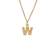 Edge Only W Letter Pendant in 18ct gold vermeil