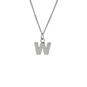Edge Only W Letter Pendant in sterling silver