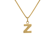 Edge Only Men's Z Letter Pendant in 18ct gold vermeil box chain