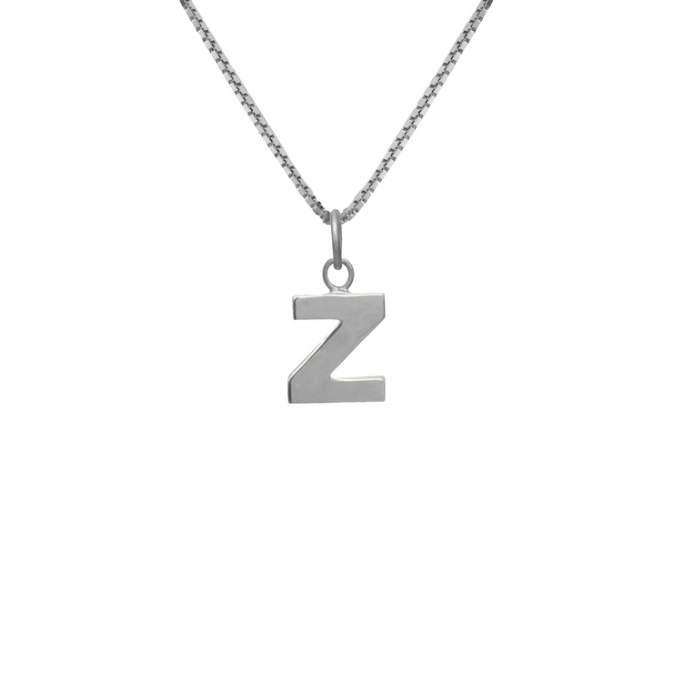 Edge Only Z Letter Pendant in sterling silver