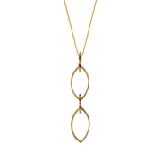 Edge Only - 14ct Gold Marquise Double Slice Pendant Necklace