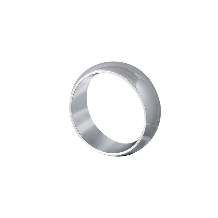 Edge Only Court Band 8mm comfort fit in 9 carat white gold