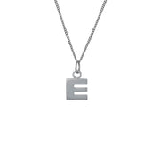 Edge Only E Letter Pendant in sterling silver