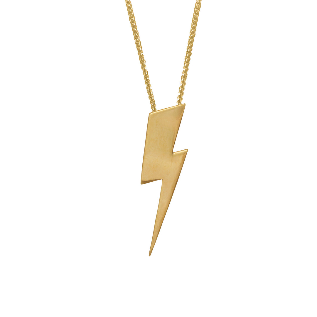 Edge Only Flat top lightning bolt pendant in 18ct gold vermeil