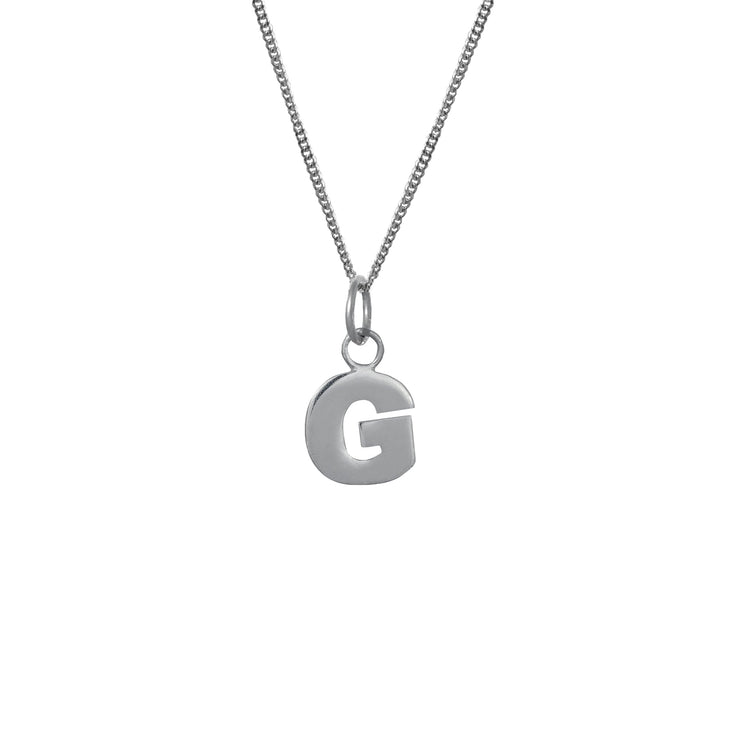 Edge Only G Letter Pendant in sterling silver