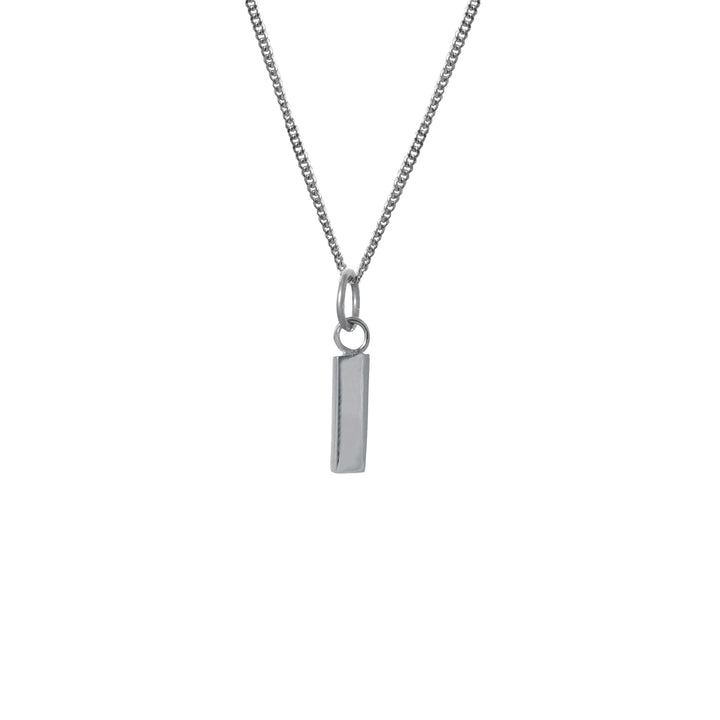 Edge Only I Letter Pendant in sterling silver