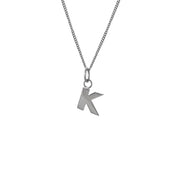 Edge Only K Letter Pendant in sterling silver