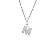 Edge Only M Letter Pendant in sterling silver