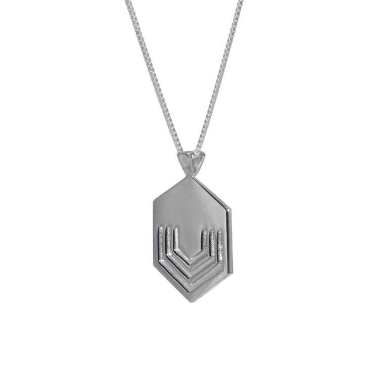 Edge Only Mens Hexagon Pendant in sterling silver EOxLH