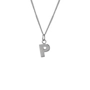 Edge Only P Letter Pendant in sterling silver