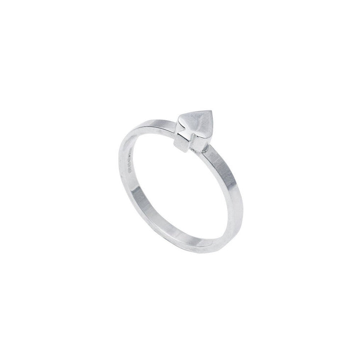 Edge Only Spade stacking ring in sterling silver. card suit