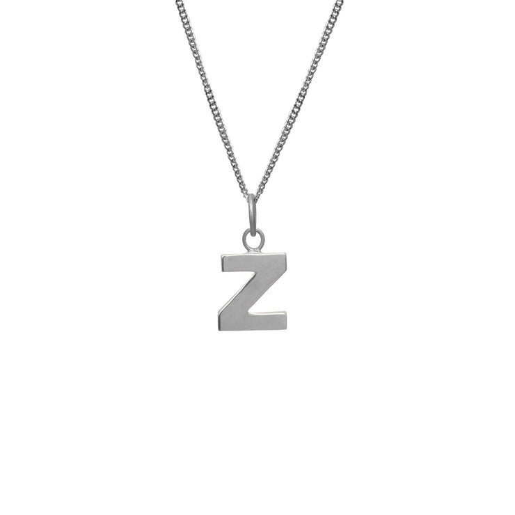 Edge Only Z Letter Pendant in sterling silver