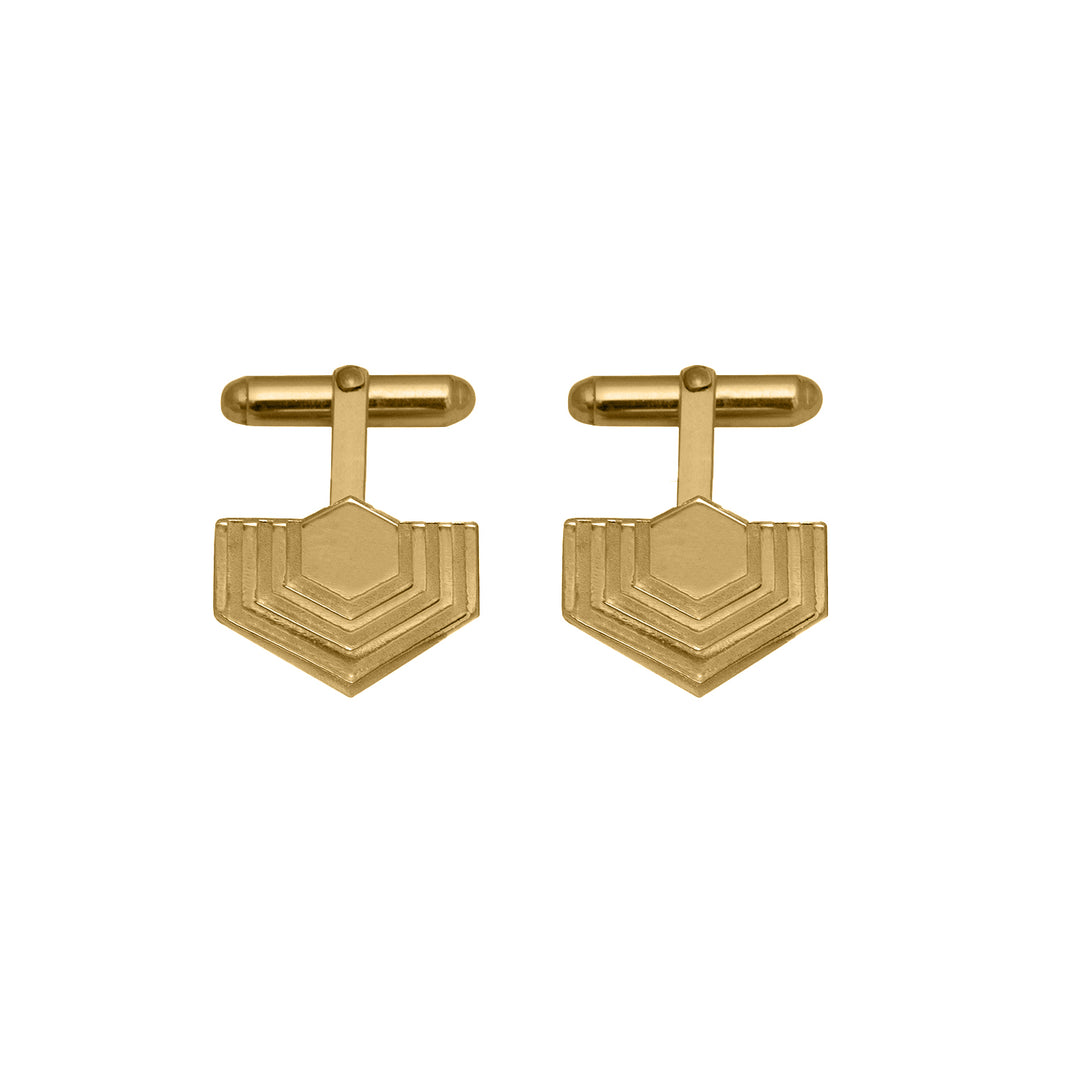 Edge Only Abstract Hexagon Cufflinks 18ct gold vermeil
