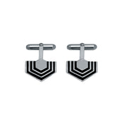 Edge Only Abstract Hexagon Cufflinks Black sterling silver