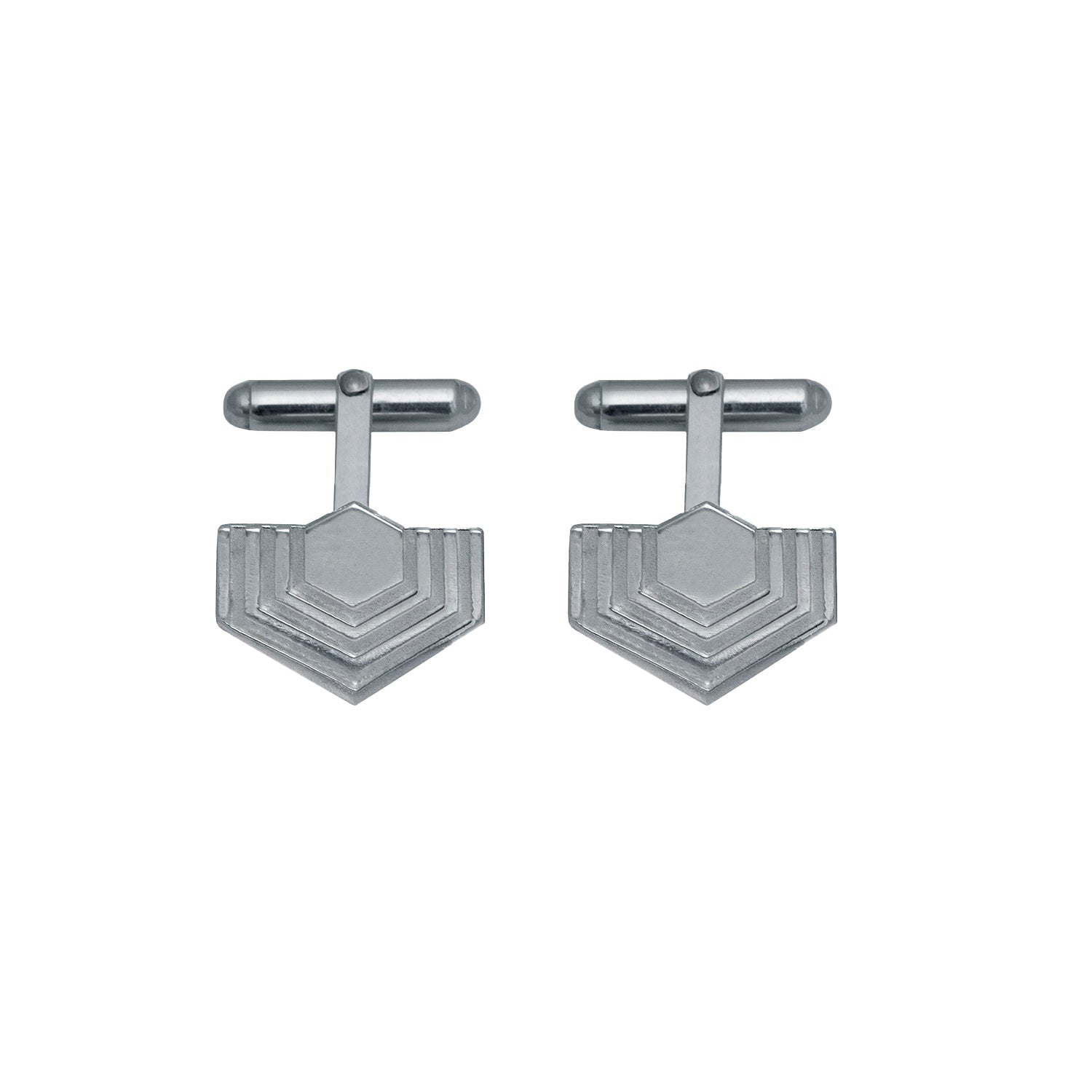 Edge Only Abstract Hexagon Cufflinks sterling silver