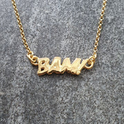 Edge Only BAM! Letters Necklace Small in 18ct gold vermeil