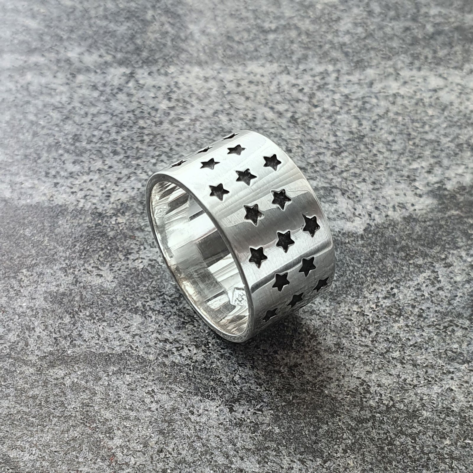 Edge Only  Galaxy Ring Black Star - oxidised sterling silver