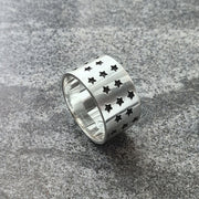 Edge Only  Galaxy Ring Black Star - oxidised sterling silver