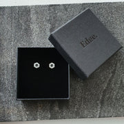 Edge Only Hexagon Earrings in oxidised sterling silver 