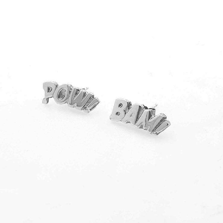 Edge Only sample sale POW! BAM! Letter Earrings pair 2
