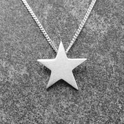 Edge Only Star Pendant frosted in sterling silver