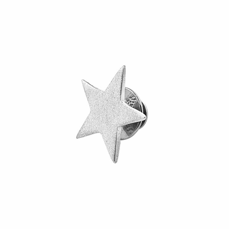 Edge Only Star Pin in sterling silver - frosted