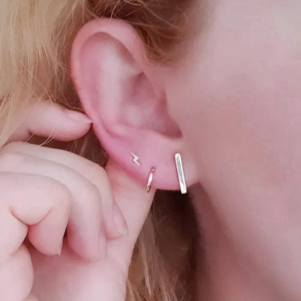 Tiny lightning bolt earring new arrivals