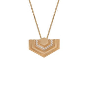 Edge Only Diamond Hexagon Necklace in 14 Carat Gold