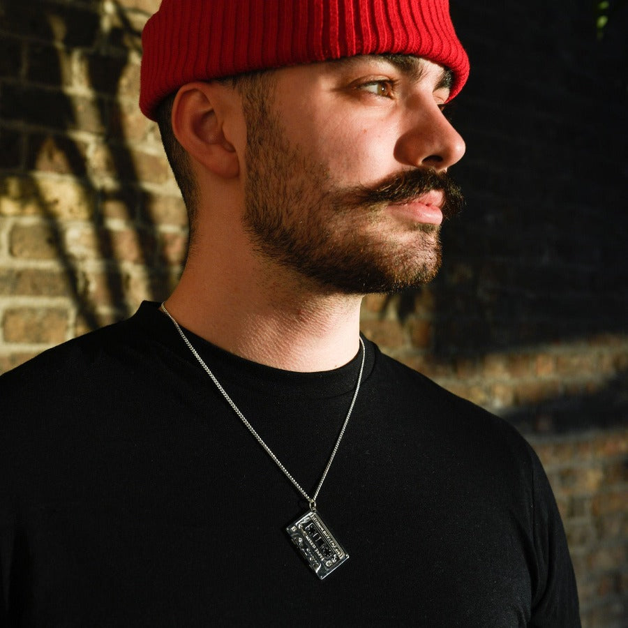 Edge Only X Electronic Sheep Men's Mixed Tape Pendant in Sterling Silver B Side