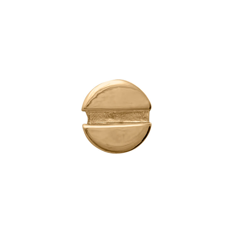 Edge Only Flat-head Screw Earring (single) in 18ct gold vermeil